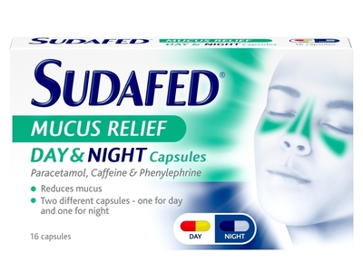 Sudafed® Mucus Relief Day & Night Capsules