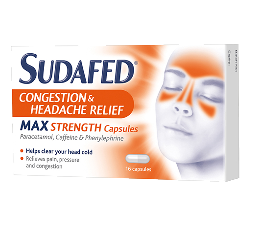 SUDAFED® Congestion & Headache Relief Max Strength Capsules