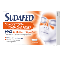 SUDAFED® Congestion & Headache Relief Max Strength Capsules